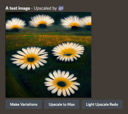 upscale to max, variations, and light upscale redo options